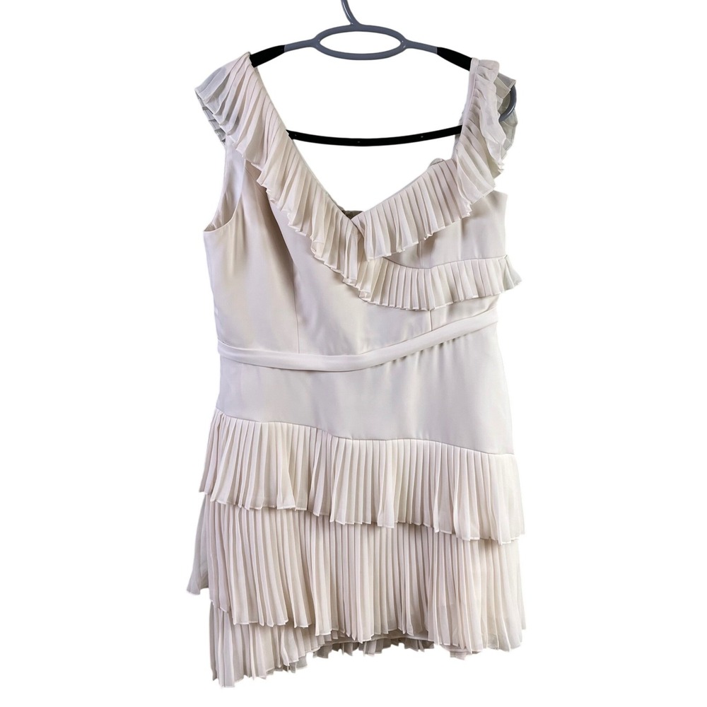 BCBG Max Azria‎ Jordan Gardenia One Shoulder Ruffled Evening Mini Dress NWT READ